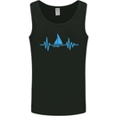 Pulse Sailing Sailor Boat Funny Captain ECG Mens Vest Tank Top Black