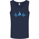 Pulse Sailing Sailor Boat Funny Captain ECG Mens Vest Tank Top Navy Blue