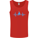 Pulse Sailing Sailor Boat Funny Captain ECG Mens Vest Tank Top Red