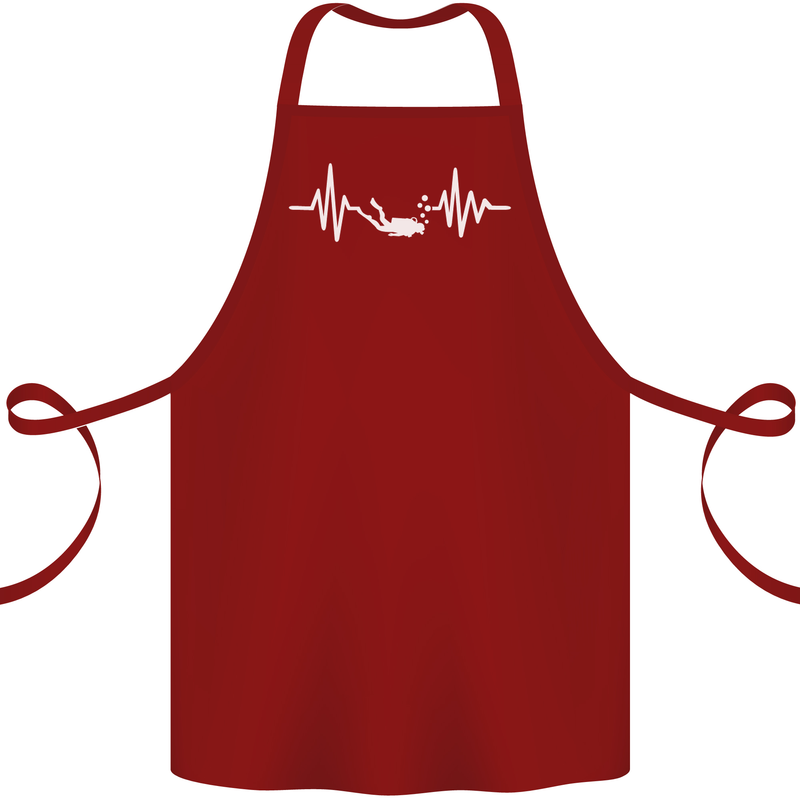 Pulse Scuba Diving Scuba Diving Diver Funny Cotton Apron 100% Organic Maroon