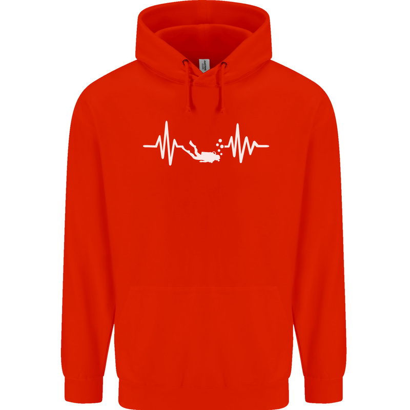 Pulse Scuba Diving Scuba Diving Diver Funny Mens 80% Cotton Hoodie Bright Red