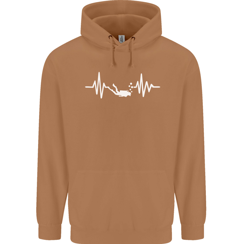 Pulse Scuba Diving Scuba Diving Diver Funny Mens 80% Cotton Hoodie Caramel Latte