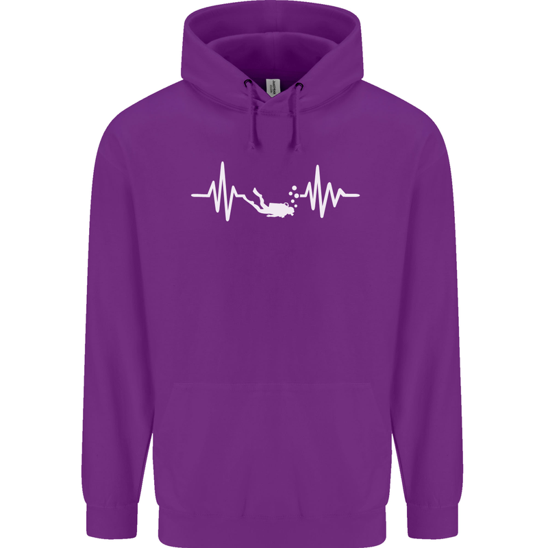 Pulse Scuba Diving Scuba Diving Diver Funny Mens 80% Cotton Hoodie Purple