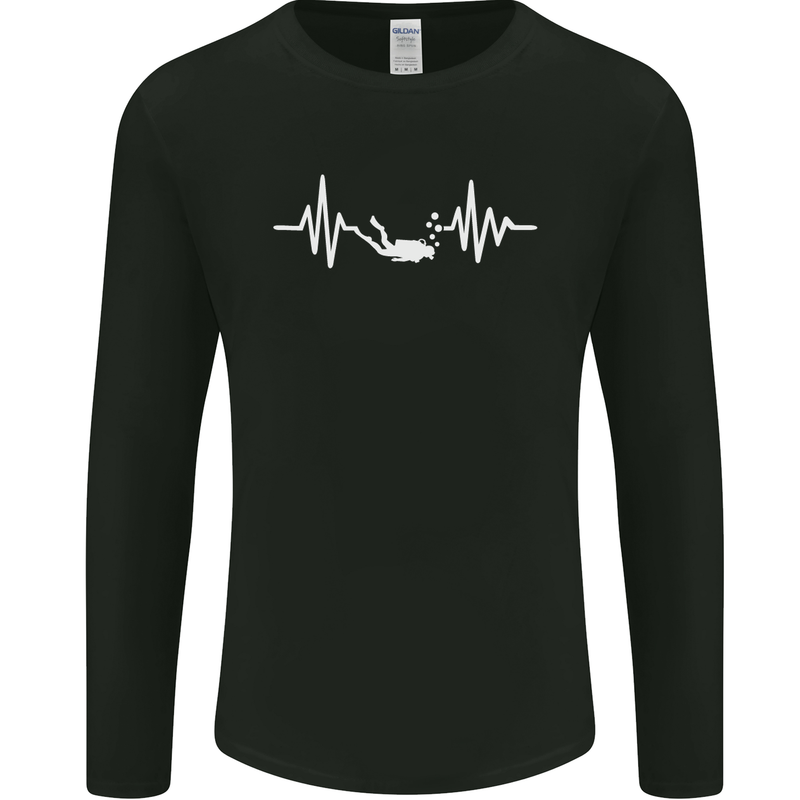 Pulse Scuba Diving Scuba Diving Diver Funny Mens Long Sleeve T-Shirt Black