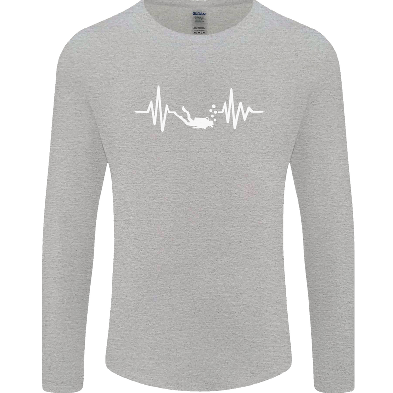 Pulse Scuba Diving Scuba Diving Diver Funny Mens Long Sleeve T-Shirt Sports Grey