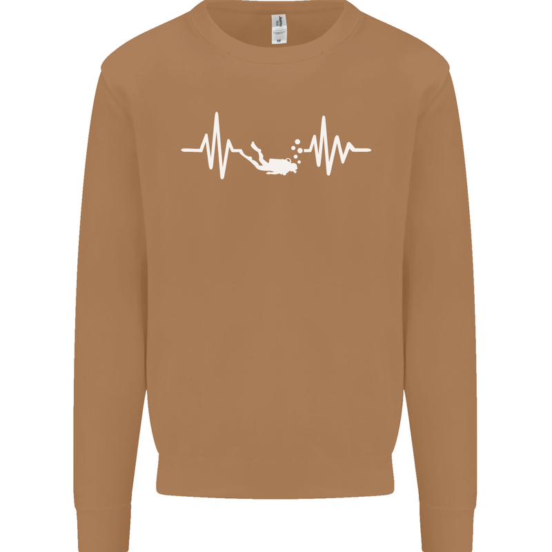 Pulse Scuba Diving Scuba Diving Diver Funny Mens Sweatshirt Jumper Caramel Latte