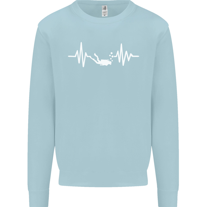 Pulse Scuba Diving Scuba Diving Diver Funny Mens Sweatshirt Jumper Light Blue