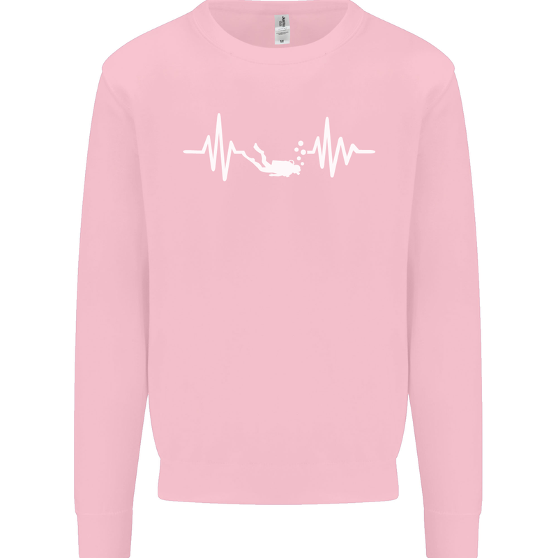 Pulse Scuba Diving Scuba Diving Diver Funny Mens Sweatshirt Jumper Light Pink