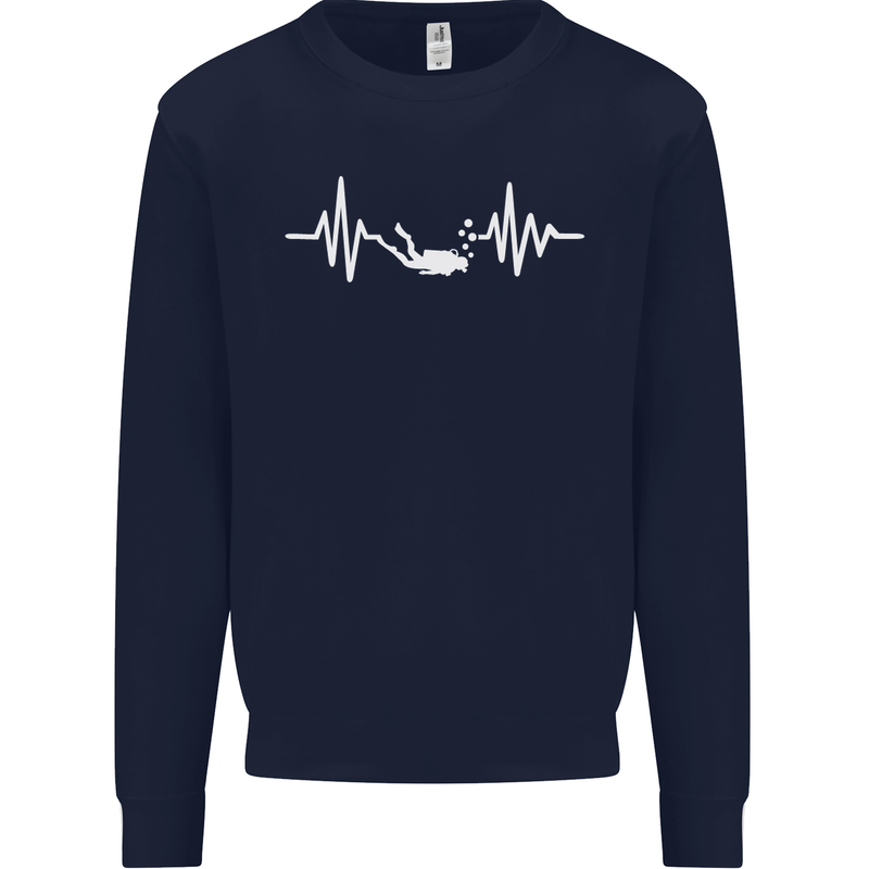 Pulse Scuba Diving Scuba Diving Diver Funny Mens Sweatshirt Jumper Navy Blue