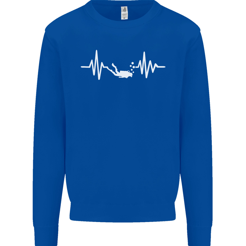 Pulse Scuba Diving Scuba Diving Diver Funny Mens Sweatshirt Jumper Royal Blue