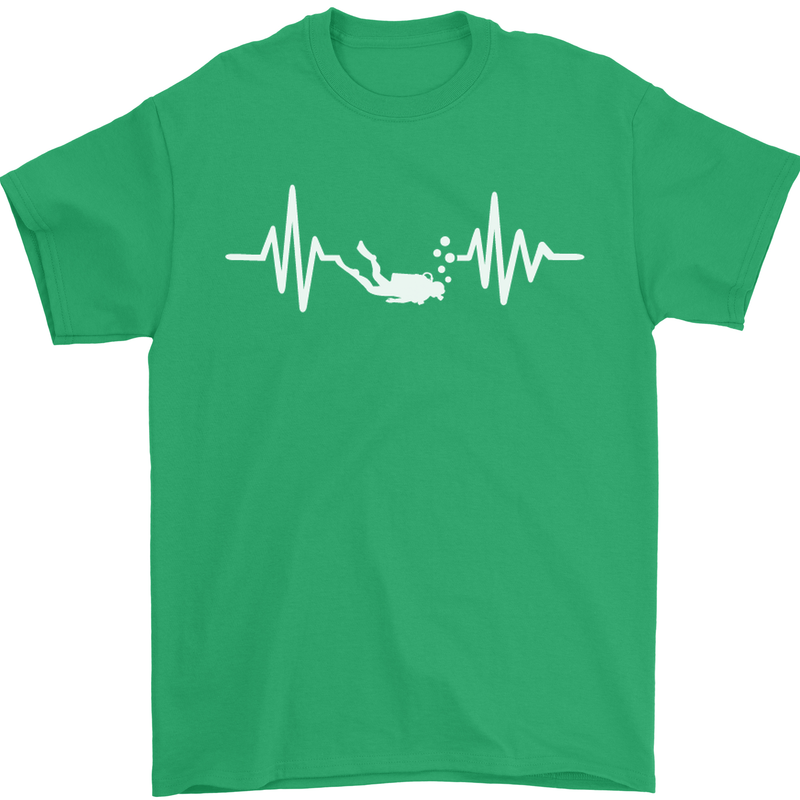 Pulse Scuba Diving Scuba Diving Diver Funny Mens T-Shirt Cotton Gildan Irish Green