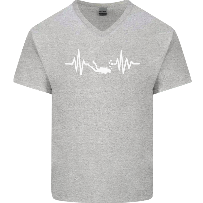 Pulse Scuba Diving Scuba Diving Diver Funny Mens V-Neck Cotton T-Shirt Sports Grey