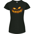 Pumpkin Face Halloween Horror Scary Womens Petite Cut T-Shirt Black