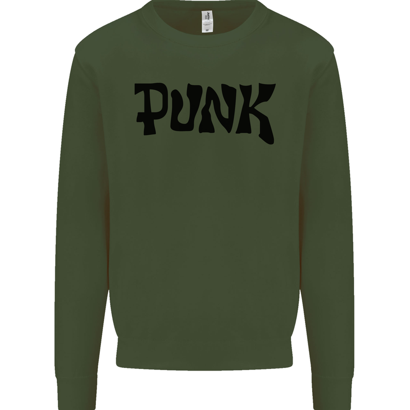 Punk As Worn By Kids Sweatshirt Jumper Forest Green