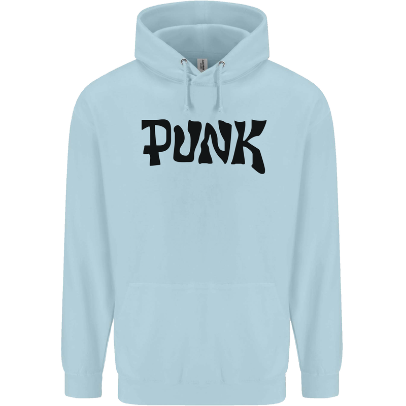 Punk As Worn By Mens 80% Cotton Hoodie Light Blue