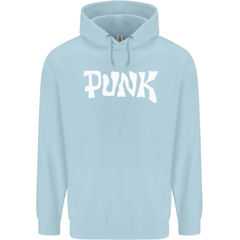 Punk As Worn By Mens 80% Cotton Hoodie Light Blue
