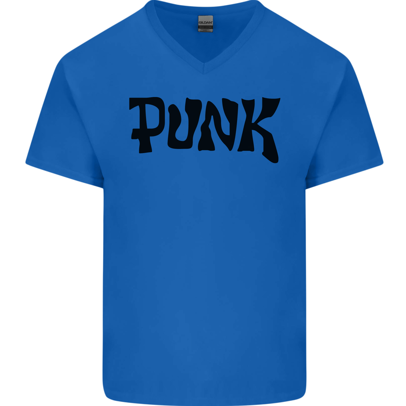 Punk As Worn By Mens V-Neck Cotton T-Shirt Royal Blue