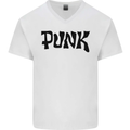 Punk As Worn By Mens V-Neck Cotton T-Shirt White