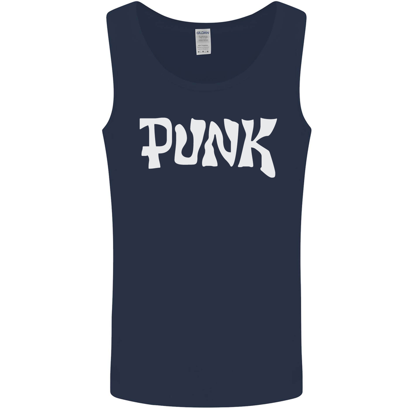 Punk As Worn By Mens Vest Tank Top Navy Blue