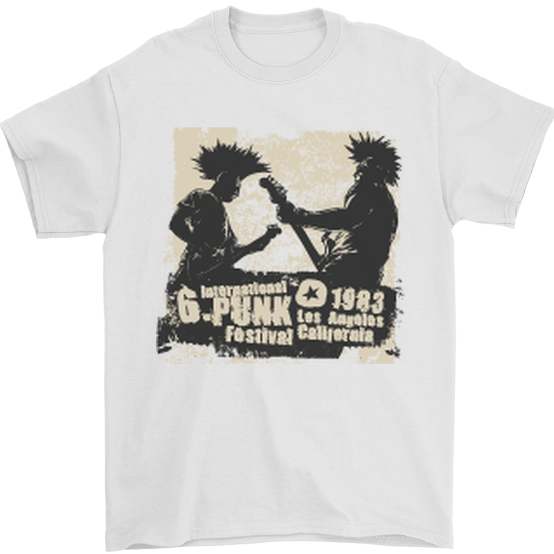 Punk Festival 1983 Music Rock n Roll Mens T-Shirt Cotton Gildan White