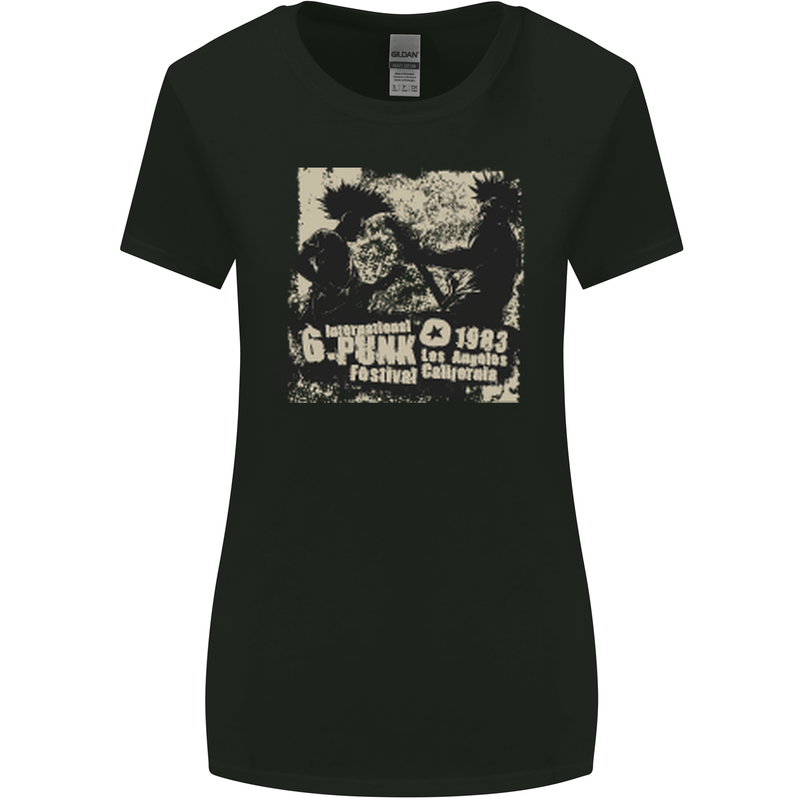 Punk Festival 1983 Music Rock n Roll Womens Wider Cut T-Shirt Black
