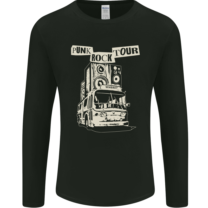 Punk Rock Tour Mens Long Sleeve T-Shirt Black