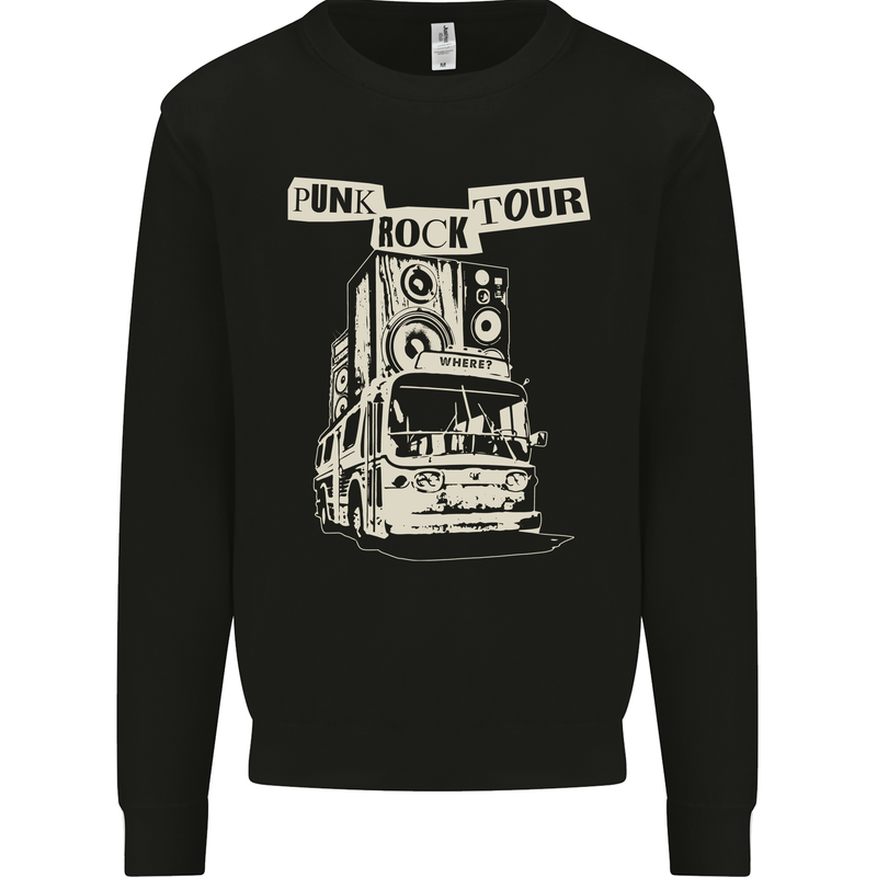 Punk Rock Tour Mens Sweatshirt Jumper Black