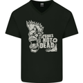 Punk's Not Dead Punk Rock Music Mens V-Neck Cotton T-Shirt Black
