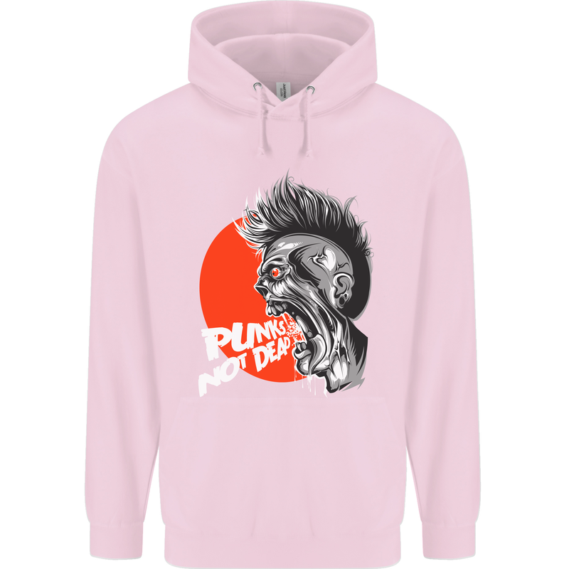 Punk's Not Dead Rock Music Skull Childrens Kids Hoodie Light Pink