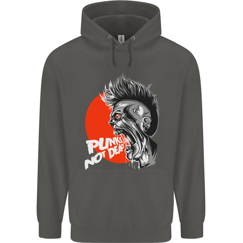 Punk's Not Dead Rock Music Skull Childrens Kids Hoodie Storm Grey