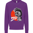 Punk's Not Dead Rock Music Skull Kids Sweatshirt Jumper Purple