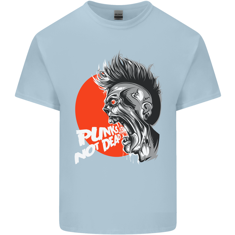 Punk's Not Dead Rock Music Skull Kids T-Shirt Childrens Light Blue