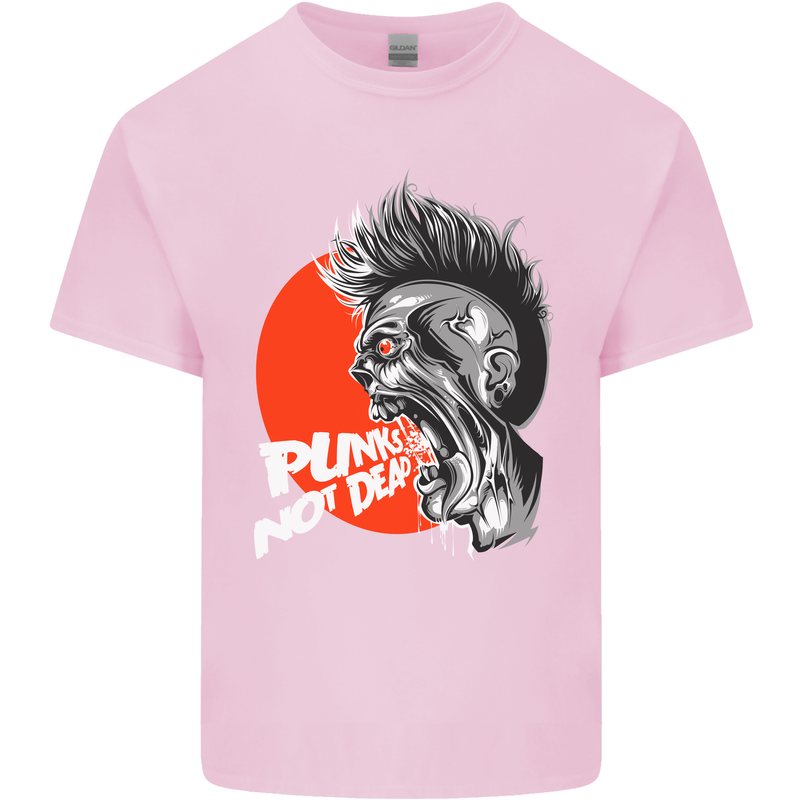Punk's Not Dead Rock Music Skull Kids T-Shirt Childrens Light Pink