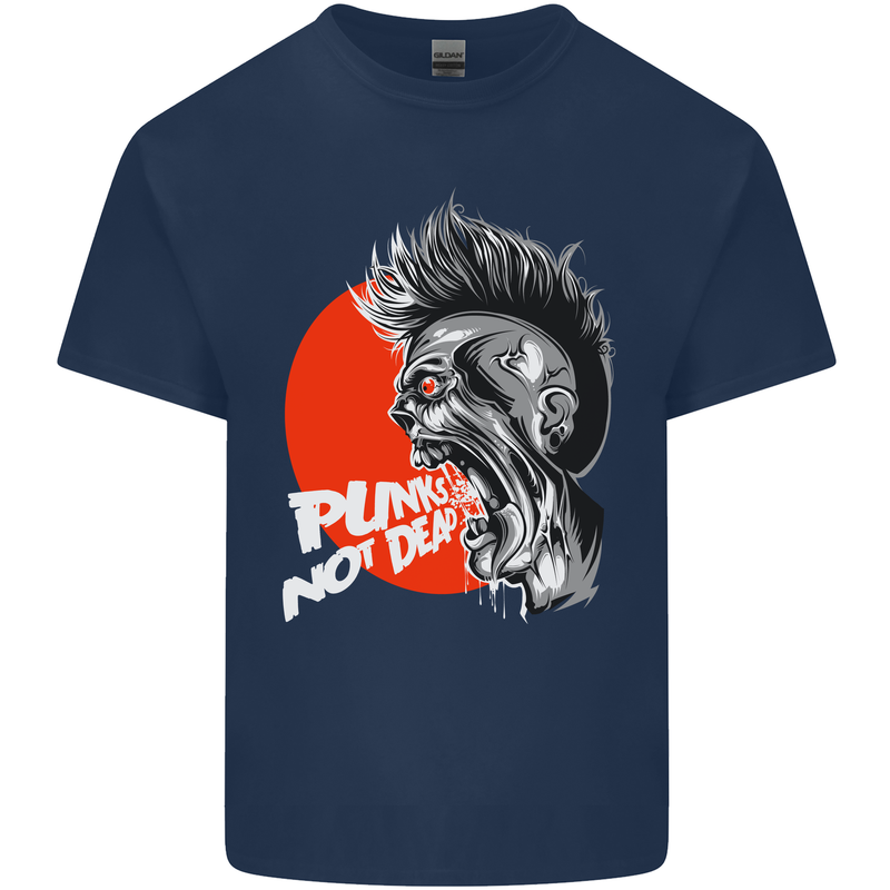 Punk's Not Dead Rock Music Skull Kids T-Shirt Childrens Navy Blue