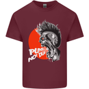 Punk's Not Dead Rock Music Skull Mens Cotton T-Shirt Tee Top Maroon