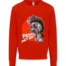 Punk's Not Dead Rock Music Skull Mens Sweatshirt Jumper Bright Red
