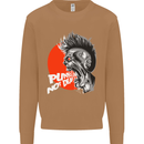 Punk's Not Dead Rock Music Skull Mens Sweatshirt Jumper Caramel Latte