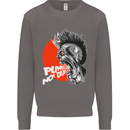 Punk's Not Dead Rock Music Skull Mens Sweatshirt Jumper Charcoal