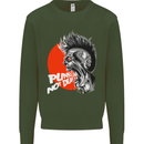 Punk's Not Dead Rock Music Skull Mens Sweatshirt Jumper Forest Green