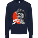 Punk's Not Dead Rock Music Skull Mens Sweatshirt Jumper Navy Blue