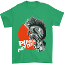 Punk's Not Dead Rock Music Skull Mens T-Shirt Cotton Gildan Irish Green