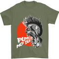 Punk's Not Dead Rock Music Skull Mens T-Shirt Cotton Gildan Military Green