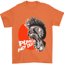 Punk's Not Dead Rock Music Skull Mens T-Shirt Cotton Gildan Orange
