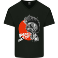 Punk's Not Dead Rock Music Skull Mens V-Neck Cotton T-Shirt Black