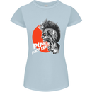 Punk's Not Dead Rock Music Skull Womens Petite Cut T-Shirt Light Blue