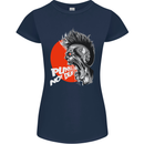 Punk's Not Dead Rock Music Skull Womens Petite Cut T-Shirt Navy Blue