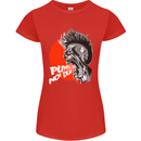 Punk's Not Dead Rock Music Skull Womens Petite Cut T-Shirt Red