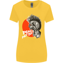 Punk's Not Dead Rock Music Skull Womens Wider Cut T-Shirt Yellow