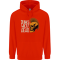 Punks Not Dead Skinhead Skull Childrens Kids Hoodie Bright Red