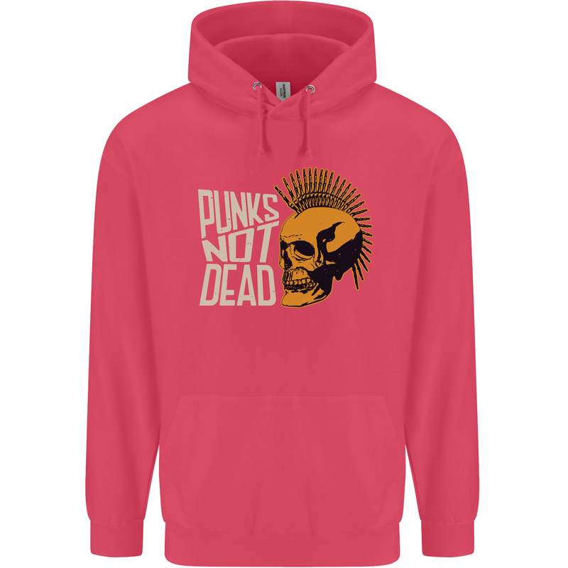 Punks Not Dead Skinhead Skull Childrens Kids Hoodie Heliconia